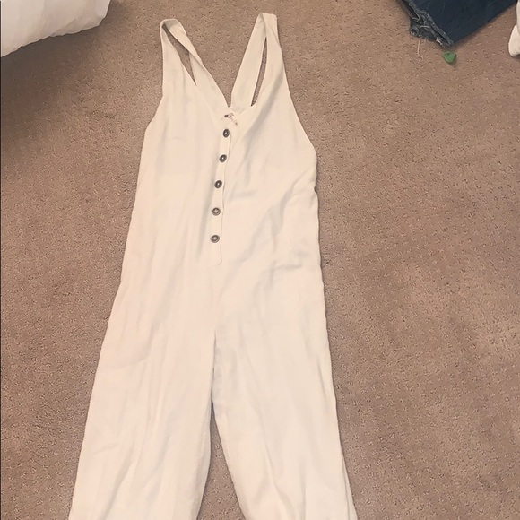 white button down jumpsuit